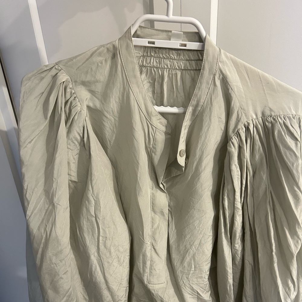 Sage green COS blouse